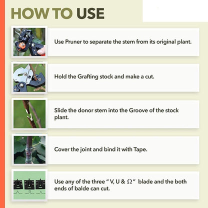 Garden Grafting Tool | Professional 2-in-1 Pruner & Grafting Cutter | For Fruit Trees, Plants & Bonsai – Pack of 1